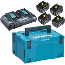 Makita 197626-8 Pack Énergie 18 V Li-Ion (4 batteries + 1 chargeur double + MAKPAC)