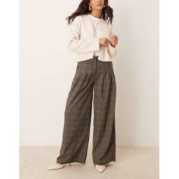 ASOS DESIGN - Pantalon large habillÃ© Ã carreaux-Multicolore Multicolore 38 female