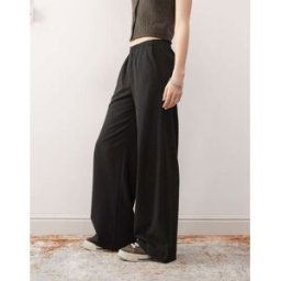 Weekday - Kelly - Pantalon large Ã taille Ã©lastique et carreaux - Noir Noir S female