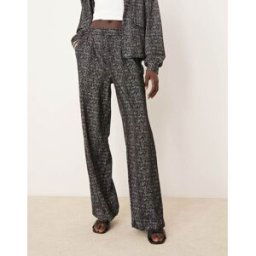 JDY - Pantalon large d'ensemble Ã carreaux - Noir Noir M female