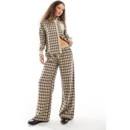 Daisy Tech Street - Pantalon d'ensemble taille basse Ã enfiler avec carreaux contrastants-Multicolore Multicolore 36 female