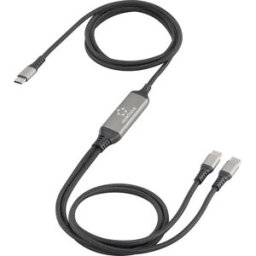 Renkforce Câble USB-C® en Y USB 2.0 USB-C® mâle 1.50 m noir RF-6721084