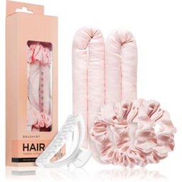 BrushArt Hair Heatless hair curling set kit bandeau de tige de curling Pink