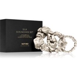Notino Silk Collection Scrunchie Set lot de chouchous en soie teinte Cream