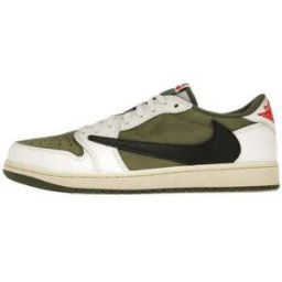 Baskets Nike Air Jordan 1 Retro Low OG SP Travis Scott Medium Olive Vert