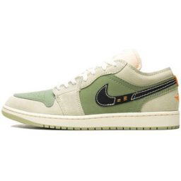 Baskets Nike Air Jordan 1 Low SE Craft Light Olive Vert