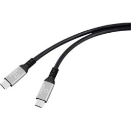 Renkforce Câble USB-C USB4™ USB-C® mâle 0.50 m noir connecteur aluminium, silicone, très flexible, 8K UHD RF-6820206