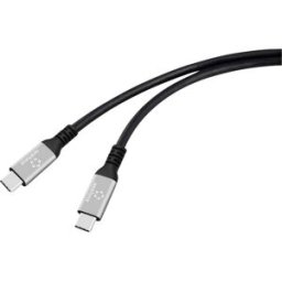 Renkforce Câble USB-C USB4™ USB-C® mâle, USB-C® mâle 1 m noir connecteur aluminium, silicone, très flexible, 8K UHD RF-6805036
