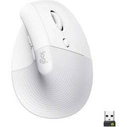 Logitech Lift Vertical Ergonomic Mouse Souris ergonomique Bluetooth, radio optique blanc 6 Boutons 4000 dpi ergonomique