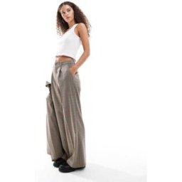 Reclaimed Vintage - Pantalon ajustÃ© large Ã carreaux-Multicolore Multicolore 32 female