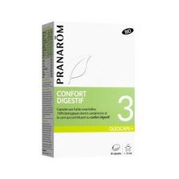 Pranarôm Oléocaps+ 3 - Confort Digestif Bio - 30 Capsules - Boîte 30 Capsules