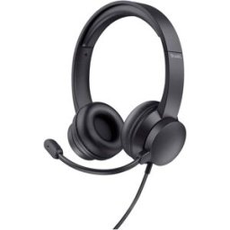 Trust Ayda Micro-casque supra-auriculaire filaire Stereo noir micro-casque, volume réglable, mise en sourdine du microphone ordinateur