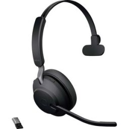 Jabra Evolve2 65 monaural Micro-casque supra-auriculaire Bluetooth Mono noir volume réglable, affichage de la charge de la batterie, mise en sourdine du