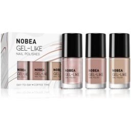 NOBEA Day-to-Day 3-Piece Gel-like Nail Polish set kit de vernis à ongles Coffee Time