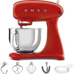 SMEG Full Color Rouge - Batteur mélangeur planétaire - Cuve en acier inoxydable de 4,8 litres