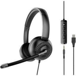 SpeedLink METIS Micro-casque supra-auriculaire filaire Stereo noir micro-casque, volume réglable, mise en sourdine du microphone