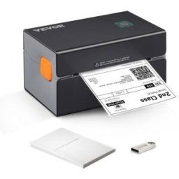 VEVOR Imprimante Étiquettes Thermique Direct 4x6 Code Barre USB Bluetooth 150 mm/s 300 dpi Colis Expédition Compatible Amazon/eBay/Etsy/UPS Prise Charge Windows/MacOS/Linux/Android/IOS/Chromebook Noir
