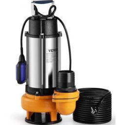 VEVOR Pompe de Relevage Eaux Chargées 2200 W Pompe d’Évacuation pour Eaux Chargées, 1000 L/min Pompe Vide Piscine Cave Fosse Septique Pompe Immergée Pompe Submersible pour Pomper Eaux Sales Eaux Usées