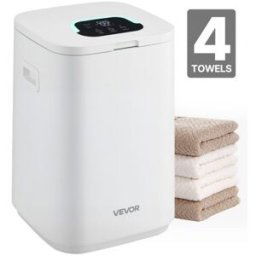 VEVOR Chauffe Serviettes 20 L, Seau Sèche-serviettes pour Salle de Bain, avec Écran LED, Réglage de la Température, Minuterie et Verrou de Sécurité, pour Couvertures Peignoirs, Spa Massage, Blanc