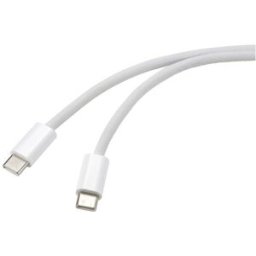 Renkforce Câble USB USB-C® mâle, USB-C® mâle 1.00 m blanc torsadé par paire RF-6056882