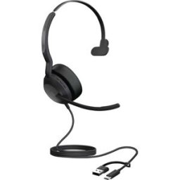 Jabra Evolve2 50 Micro-casque supra-auriculaire filaire Mono noir Suppression du bruit du microphone, Noise Cancelling micro-casque, mono, mise en sourdine du
