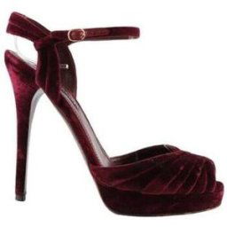 Chaussures escarpins Ralph Lauren Talons en velours bordeaux Bordeaux