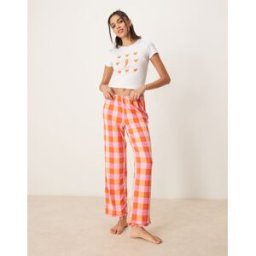 Urban Threads - Pantalon d'ensemble Ã carreaux vichy - Rouge-Multicolore Multicolore 42 female