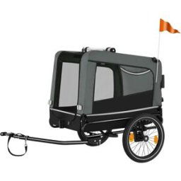 TecTake GmbH Remorque vélo pour chien WoofRider multifonction, Pliable, jusqu'à 40kg - gris