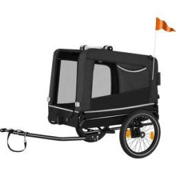 TecTake GmbH Remorque vélo pour chien WoofRider multifonction, Pliable, jusqu'à 40kg - noir