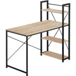 TecTake GmbH Bureau informatique HERSHEY 122x61x120cm - Bois clair industriel, Chêne Sonoma