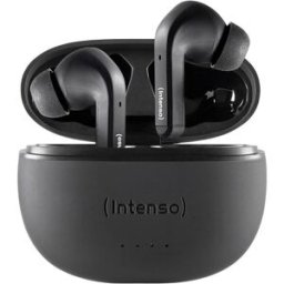 Intenso T300A Oreillette Bluetooth Stereo noir Noise Cancelling affichage de la charge de la batterie, micro-casque, boîtier de charge, commande tactile