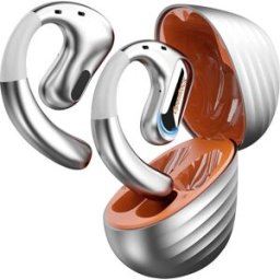 OneOdio OpenRock Pro T1 Écouteurs oreilles libres Bluetooth Stereo argent boîtier de charge, arceau auriculaire, résistant à leau pour le sport