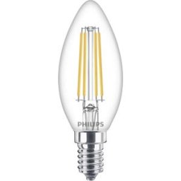 Philips LED 76219300 LED CEE E (A - G) E14 forme de flamme 6.5 W = 60 W blanc chaud (Ø x L) 3.5 cm x 9.7 cm 1 pc(s)