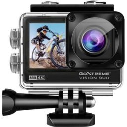 GoXtreme GoXtreme Vision Duo 4K Caméra sport 4K, double écran, protégé contre les projections deau, protégé contre la poussière, étanche, WiFi, accéléré