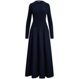 Polo Ralph Lauren Robe midi bi-matière en laine et cachemire