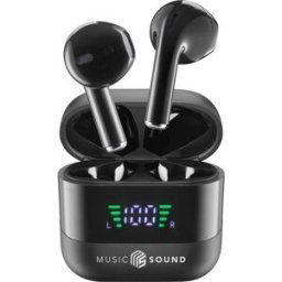 Cellular Line Oreillette Bluetooth, sans fil noir boîtier de charge, affichage de la charge de la batterie, volume réglable