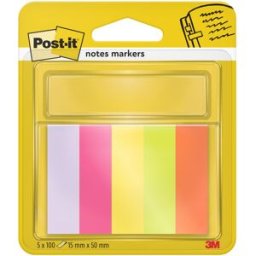 POST IT Post-it Autocollants petite taille 15 x 50 mm assorties fluo couleurs 5 x 100 paquet 670-5