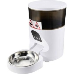 Distributeur automatique de nourriture MFK-220608 4 l Chien, Chat blanc Commande APP, Caméra animale, Vidéo en temps réel, images haute résolution, Interaction