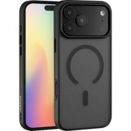 Renkforce RF-6830728 Coque arrière Apple iPhone 17 Pro Max noir, transparent compatible avec MagSafe, chargement par induction RF-6830728