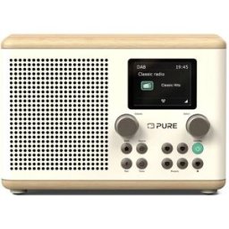 Pure Classic H4 Cotton White/Oak EU/UK Radio de table DAB+, FM Bluetooth, AUX fonction réveil chêne, blanc