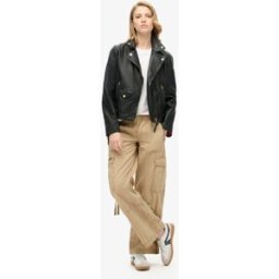 Superdry Dames Marron Pantalon Cargo Taille Basse Élastique Vintage, Taille: 39