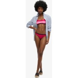 Superdry Femme Bas de Bikini Espiègle élastique Rose Taille: 44