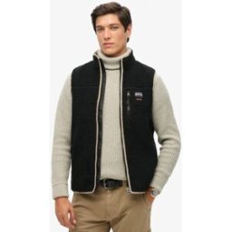 Superdry Homme Doudoune Sans Manches en Polaire Outdoor Noir Taille: Xxl