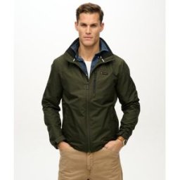 Superdry Homme Coupe-vent à Logo Sans Capuche Windbreaker Vert Taille: XL