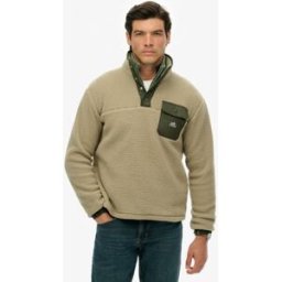 Superdry Homme Polaire Fuji à Col Pressionné Beige Taille: Xxl