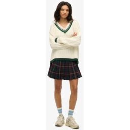 Superdry Femme Mini-jupe à Carreaux Vert Taille: 12