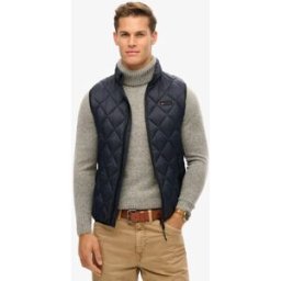Superdry Homme Doudoune Sans Manches à Matelassage en Losanges Fuji Lite Bleu Marine Taille: L