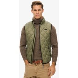 Superdry Homme Doudoune Sans Manches à Matelassage en Losanges Fuji Lite Vert Taille: XL