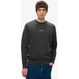 Superdry Homme Sweat ras du cou Micro Logo Gris Foncé Taille: XL