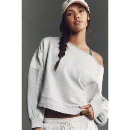 Sweat-shirt Daily Practice à encolure ras du cou et empiècement en dentelle taille: 2 X chez Anthropologie